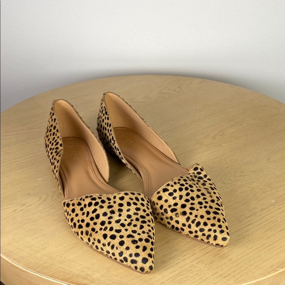 J. Crew Shoes - J. Crew Zoe Leopard Print Calf Hair d'Orsay Flats Women's 9.5 Business Casual